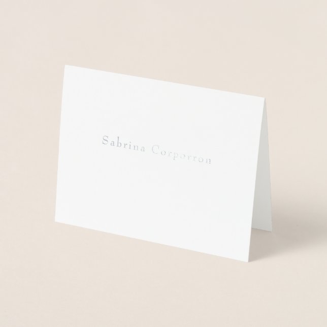 Simple Name Business Stationery Foil Card (Front)