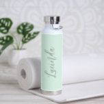 Simple Name Elegant Script Mint Green Modern Water Bottle<br><div class="desc">Modern mint green water bottle featuring a simple and minimalist design with your name in an elegant script.  A cute design perfect for a girly girl.</div>