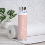 Simple Name Elegant Script Pastel Pink Modern Water Bottle<br><div class="desc">Modern pastel pink water bottle featuring a simple and minimalist design with your name in an elegant script.  A cute design perfect for a girly girl.</div>