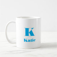 Simple Name Initial Letter Solid Colour sky blue