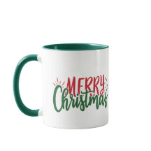Simple Name Merry Christmas Red and Green