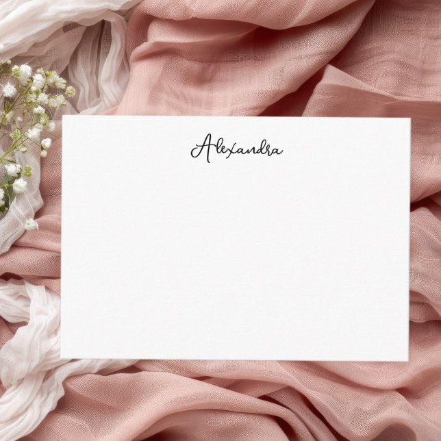 Simple Name Stylish Script Note Card (Creator Uploaded)
