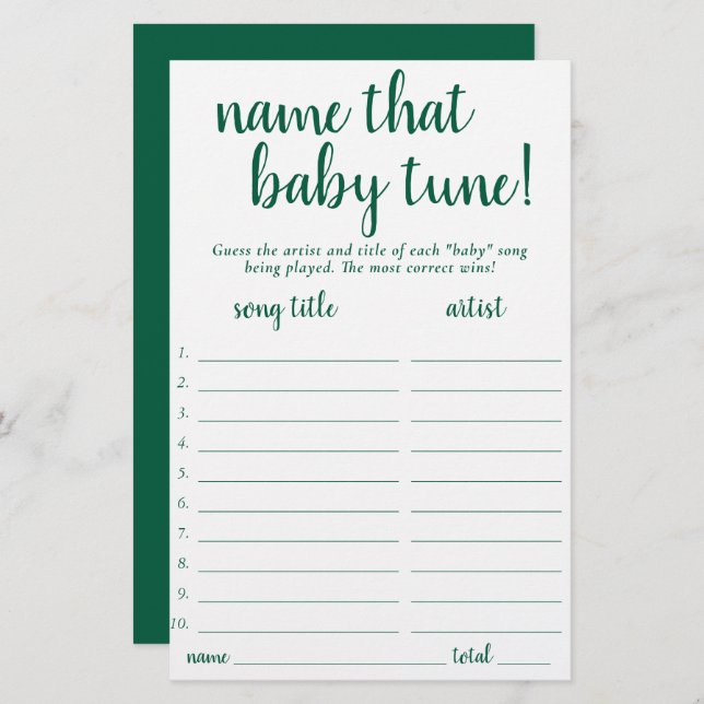 Simple Name That Baby Tune | Neo-Mint Game Card (Front/Back)