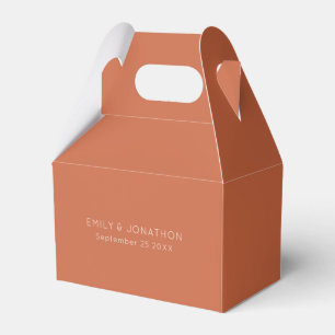 Simple Names Date Thanks Terracotta Favor Box
