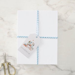 Simple Nativity Scene Three Kings Lyric Name Gift Tags