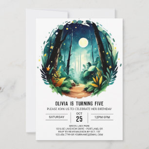 Simple Nature Kids Woodland Birthday Invitation
