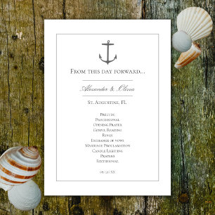 Simple Nautical Anchor Wedding White Program