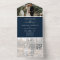 Simple Navy Blue 2 Photo QR Code RSVP Wedding