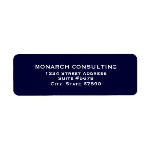 Simple Navy Blue and White Business Adresse de ret