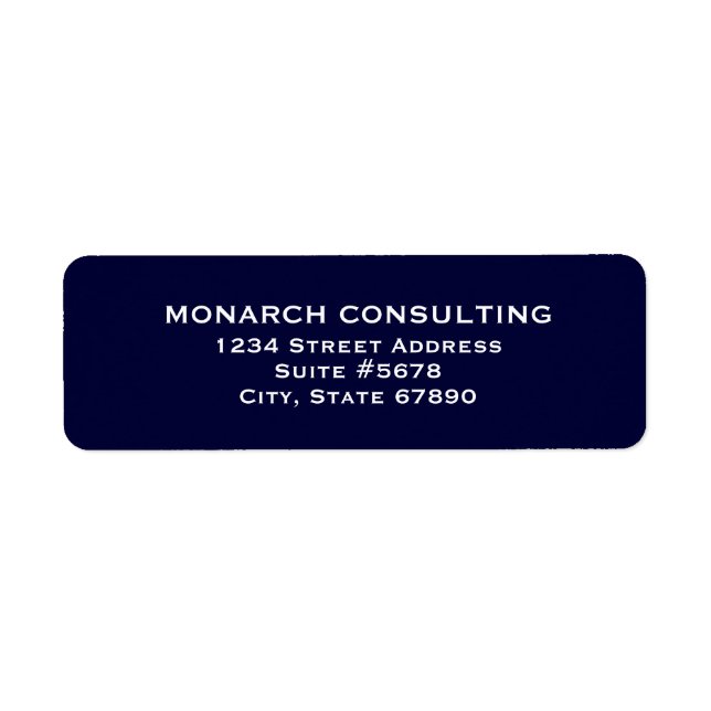 Simple Navy Blue and White Business Adresse de ret (Devant)