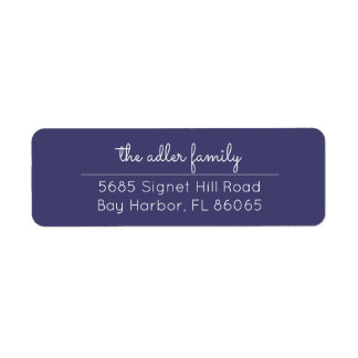Simple Navy Blue and White Return Address Label