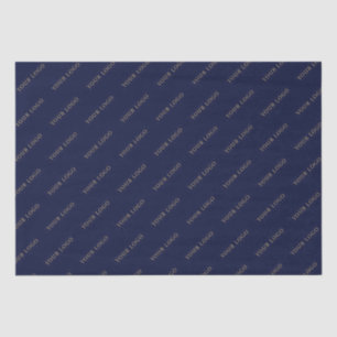 Simple Navy Blue Business Brand Logo Printed Tissue Paper