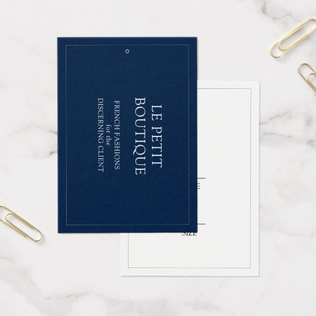 Simple Navy Blue Clothing Display Swing Price Tag (Office)