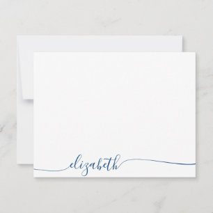 Simple Navy Blue Cursive Script Personalized Name Card