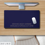 Simple Navy Blue Desk Mat<br><div class="desc">Elevate your workspace and build your brand recognition with our Simple Navy Blue Desk Mat. This sleek and functional desk mat features golden classic typography in a clean and professional design. It's perfect for adding a touch of sophistication to your desk while ensuring precise mouse control. Ideal for building your...</div>