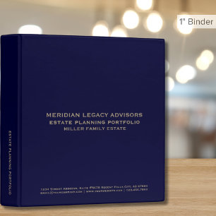 Simple Navy Blue Estate Planning Portoflio Binder