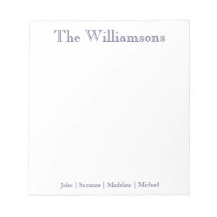 Simple Navy Blue Family Notepad