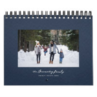 Simple navy blue herringbone tweed classic family