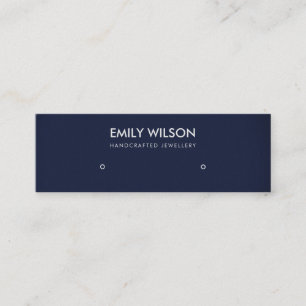 SIMPLE NAVY BLUE KRAFT STUD EARRING DISPLAY LOGO MINI BUSINESS CARD