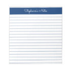 Simple Navy Blue Lined Personalized 