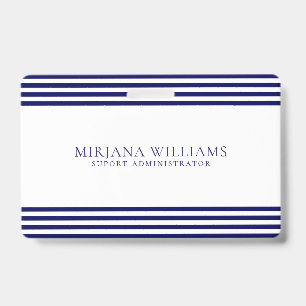 Simple Navy-Blue Lines Frame Badge