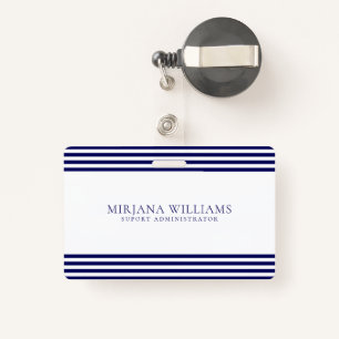 Simple Navy-Blue Lines Frame Badge