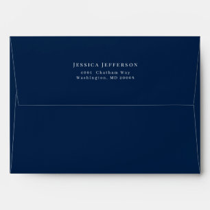 Simple Navy Blue Modern Envelope