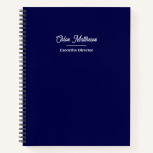 Simple Navy Blue Modern Professional Notebook