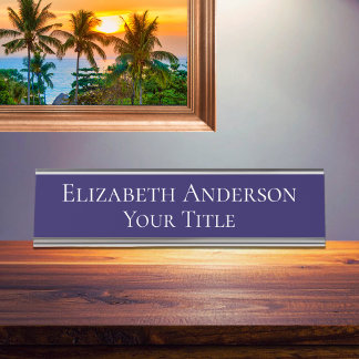 Simple Navy Blue Name Plate