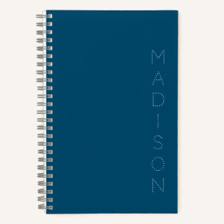 Simple Navy Blue Personalized Name  Notebook