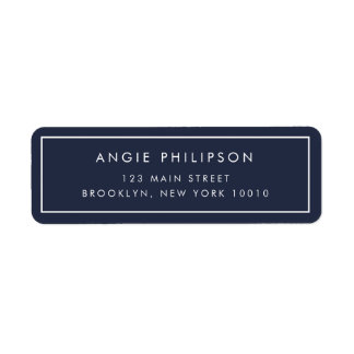 Simple Navy Blue Return Address Label
