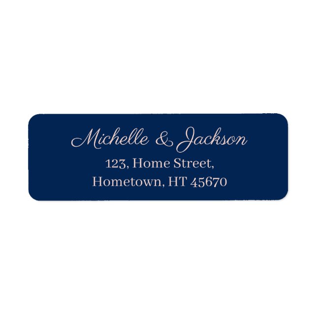 Simple Navy Blue Script Clear Pink Text Wedding (Front)