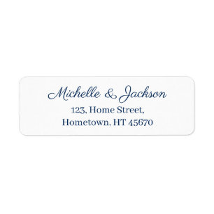 Simple Navy Blue Script Clear Text White Mariage
