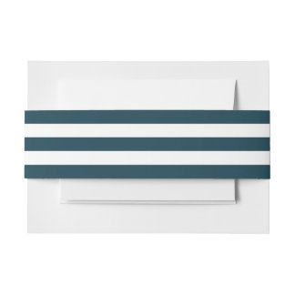 Simple Navy Blue Stripes Invitation Belly Band