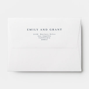 Simple Navy Blue Text and White Modern Invitation Envelope