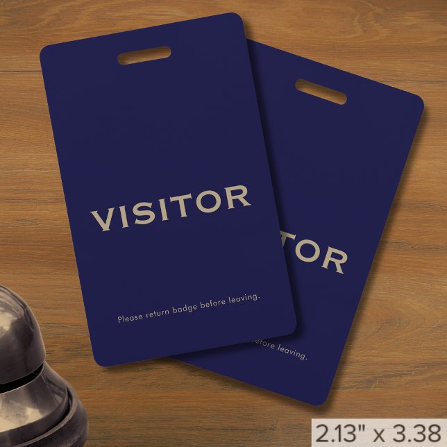 Simple Navy Blue Visitor Badge (Creator Uploaded)