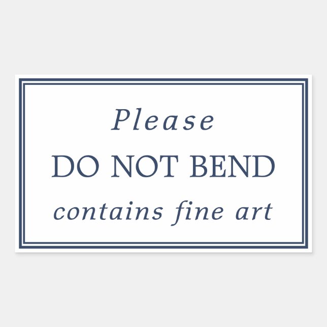Simple Navy Blue White Do Not Bend Sticker (Front)
