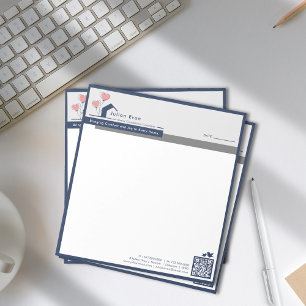 Simple Navy blue White House Logo Message Notepad