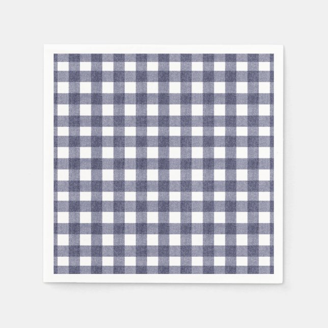 Simple navy gingham napkin (Front)