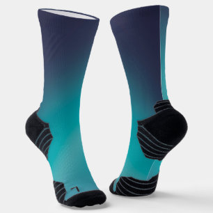 Simple Navy Green Moonlight Ombre Socks