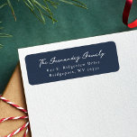 Simple navy herringbone Christmas return address<br><div class="desc">With its simple and classic navy blue pattern, this return address label is the perfect finishing touch to all your Christmas cards. Send your holiday cards in style with this navy and white return address sticker that matches a variety of designs. With its herringbone tweed effect, the label gives off...</div>