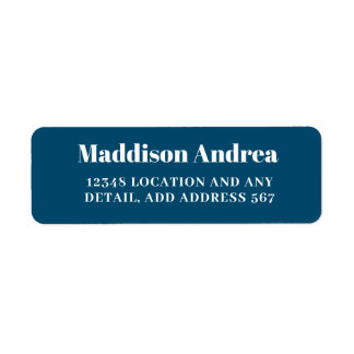 Simple Navy White Elegant Return Address