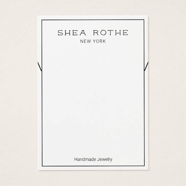 Simple Necklace Bracelet Jewelry Display Card (Front)