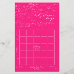 Simple neon pink party fun Bingo Game Idea