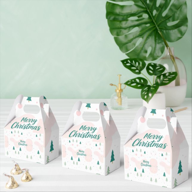 simple netral dsign christmas favor box (Multiple)