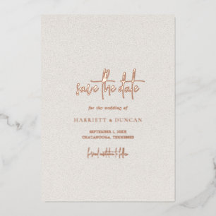 Simple Neutral Beige Elegant Wedding Save the Date