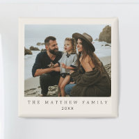 Simple Neutral Beige Minimalist Family Photo