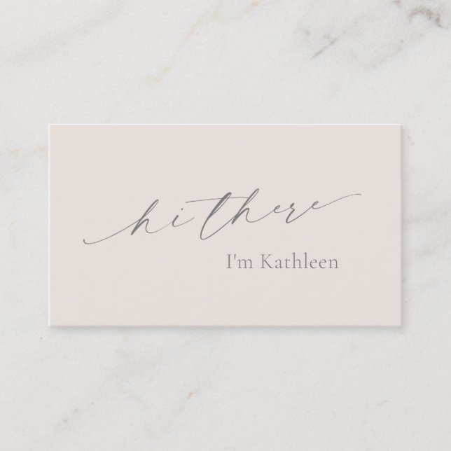 Simple Neutral Biege Tan QR Code Elegant Modern Business Card (Front)