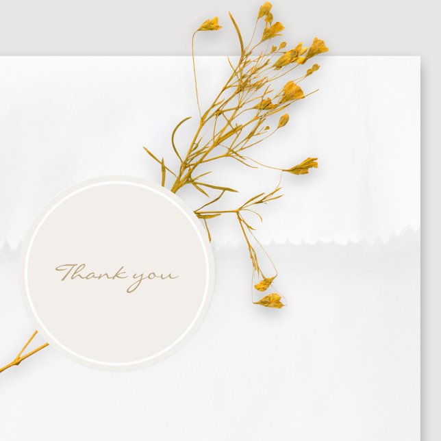 Simple Neutral Elegant Thank You Wedding Sticker (Creator Uploaded)