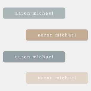 Simple Neutral Kids Name Labels